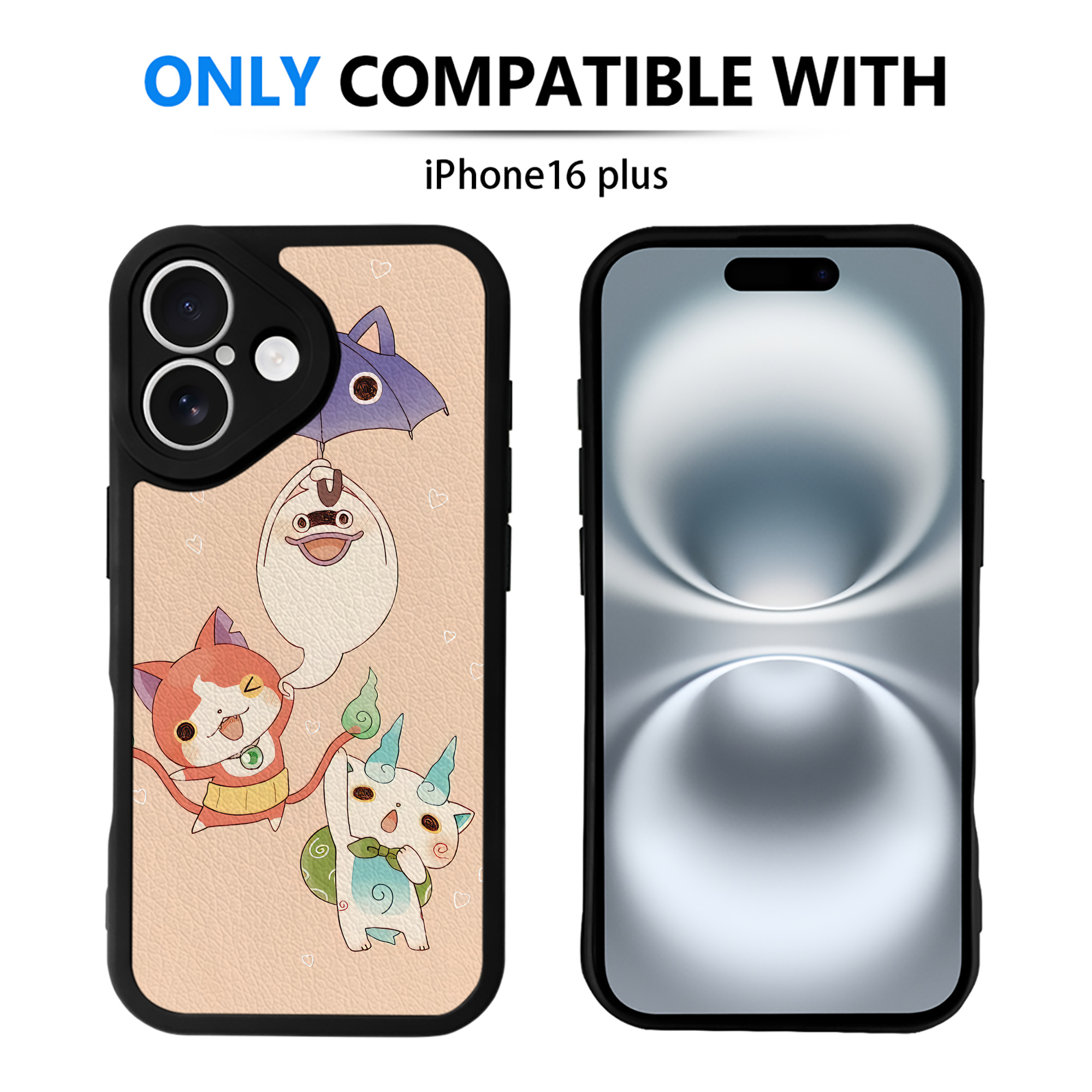 （画像用） 妖怪ウォッチ Yo-kai Watch 【iPhone 16シリーズ対応】シリコンスマホケース（レザー調） 材質：シリコン